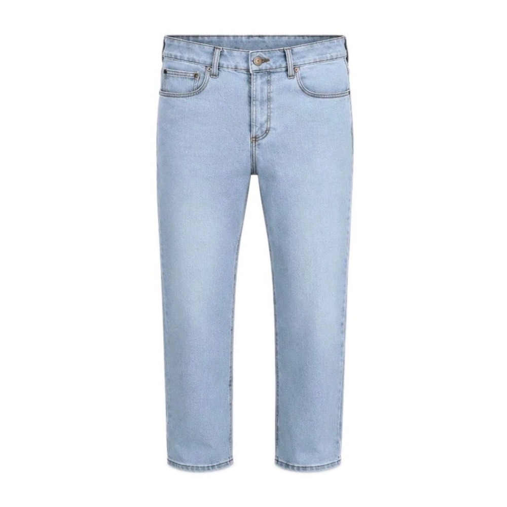 Origin Factory Jeans Legit Fit Straight Mens 38x34 Blue Denim Stretch Light Wash